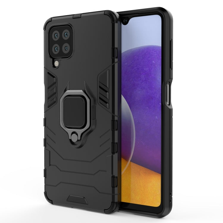 For Samsung Galaxy A22 4G Shockproof PC + TPU Protective Case with Magnetic Ring Holder