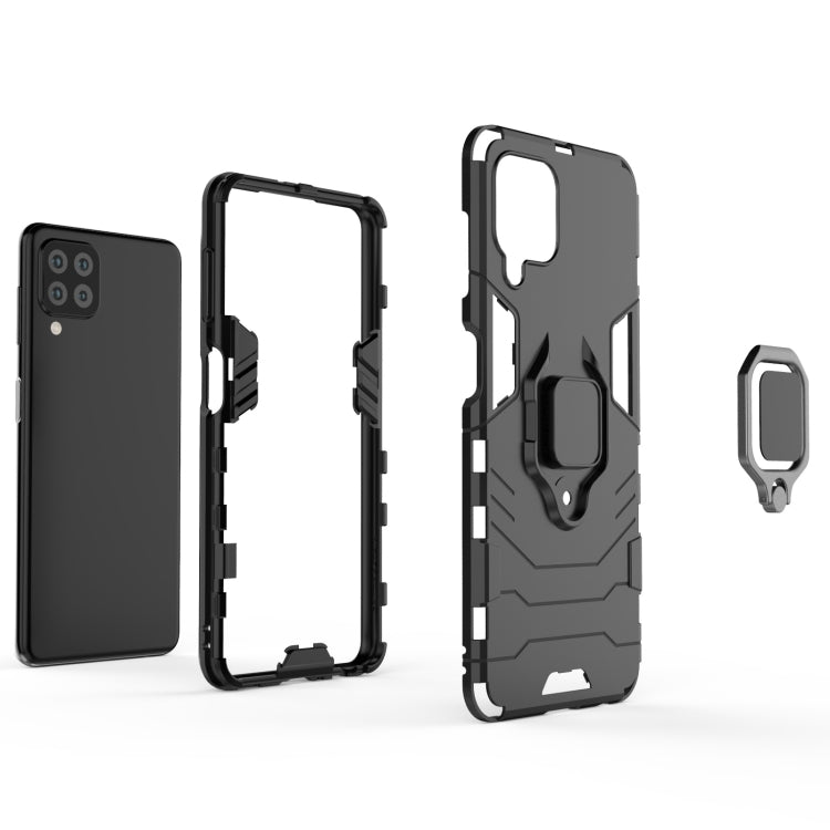 For Samsung Galaxy A22 4G Shockproof PC + TPU Protective Case with Magnetic Ring Holder