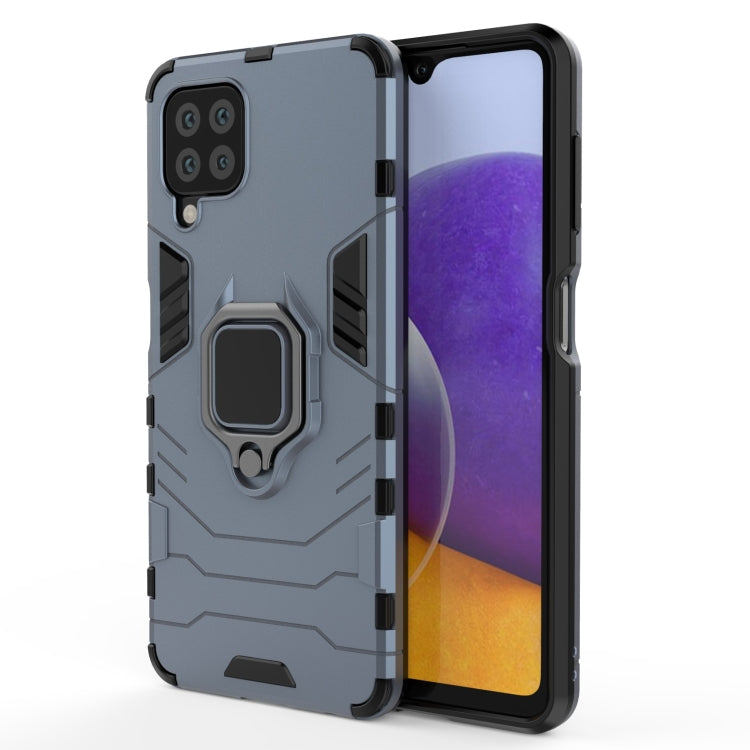 For Samsung Galaxy A22 4G Shockproof PC + TPU Protective Case with Magnetic Ring Holder