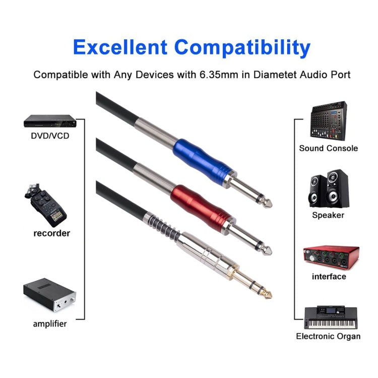 3683 3.5mm Male to Dual 6.35mm Male Audio Cable, Cable Length:3m(Black)