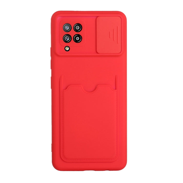 For Samsung Galaxy A42 Sliding Camera Cover Design TPU Protective Case with Card Slot