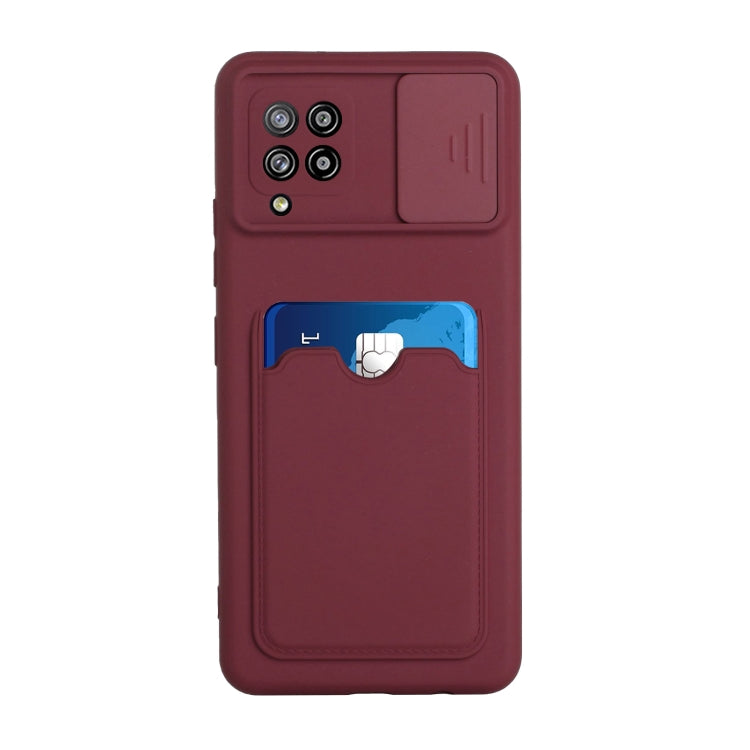 For Samsung Galaxy A42 Sliding Camera Cover Design TPU Protective Case with Card Slot