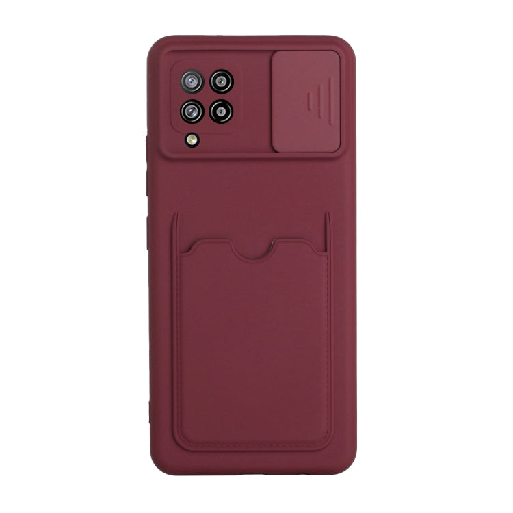 For Samsung Galaxy A42 Sliding Camera Cover Design TPU Protective Case with Card Slot