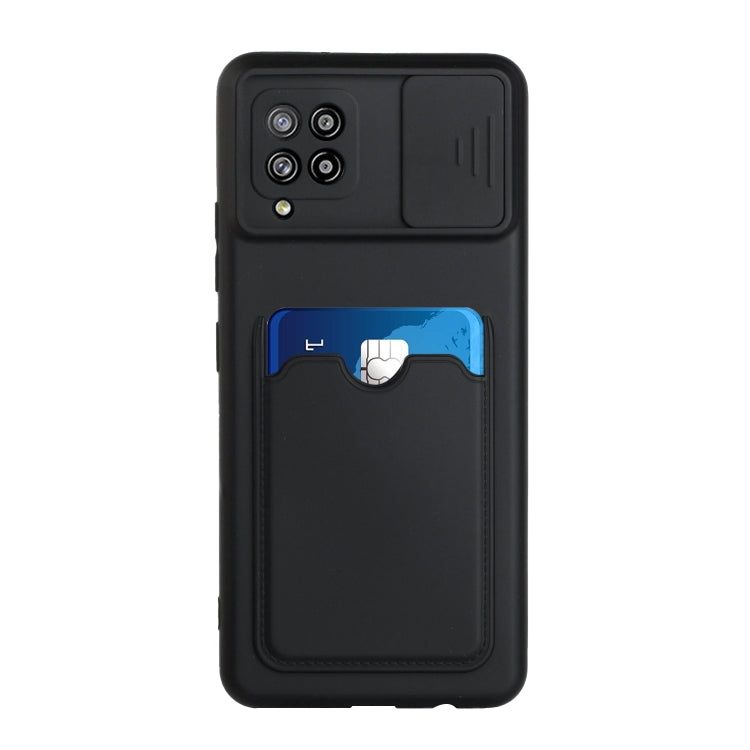 For Samsung Galaxy A42 Sliding Camera Cover Design TPU Protective Case with Card Slot
