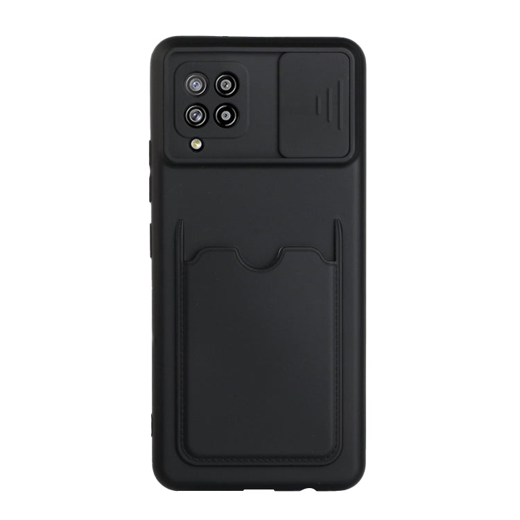For Samsung Galaxy A42 Sliding Camera Cover Design TPU Protective Case with Card Slot