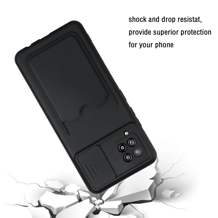 For Samsung Galaxy A42 Sliding Camera Cover Design TPU Protective Case with Card Slot