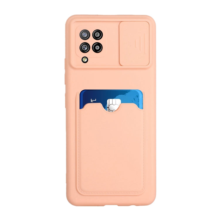 For Samsung Galaxy A42 Sliding Camera Cover Design TPU Protective Case with Card Slot