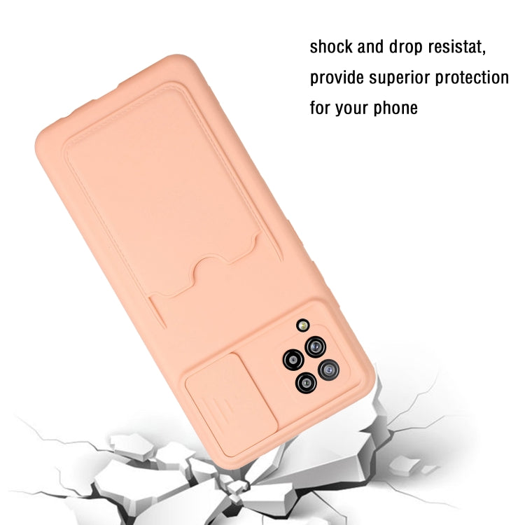 For Samsung Galaxy A42 Sliding Camera Cover Design TPU Protective Case with Card Slot