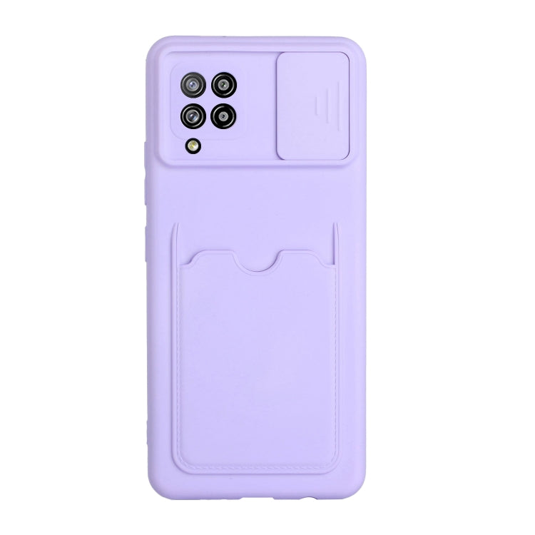 For Samsung Galaxy A42 Sliding Camera Cover Design TPU Protective Case with Card Slot