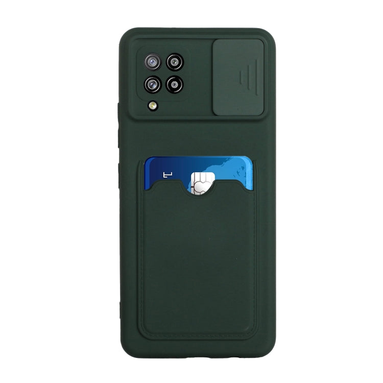 For Samsung Galaxy A42 Sliding Camera Cover Design TPU Protective Case with Card Slot