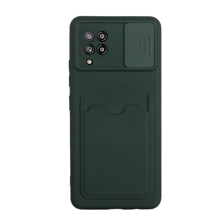For Samsung Galaxy A42 Sliding Camera Cover Design TPU Protective Case with Card Slot