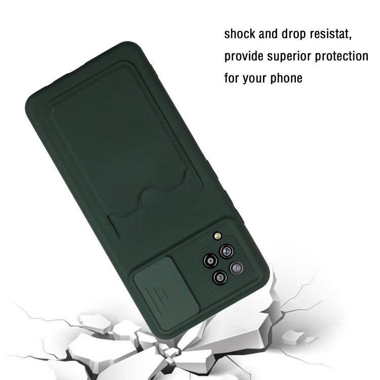 For Samsung Galaxy A42 Sliding Camera Cover Design TPU Protective Case with Card Slot
