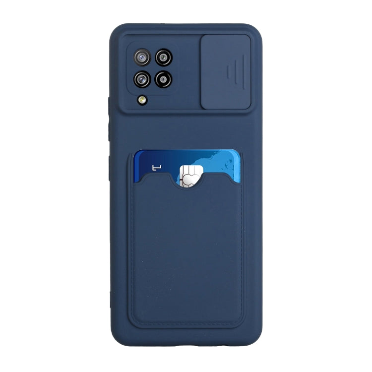 For Samsung Galaxy A42 Sliding Camera Cover Design TPU Protective Case with Card Slot