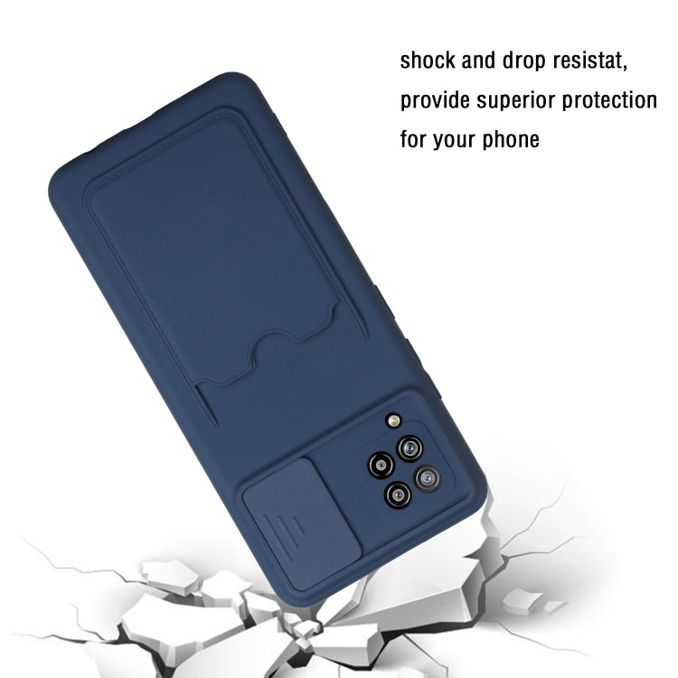 For Samsung Galaxy A42 Sliding Camera Cover Design TPU Protective Case with Card Slot