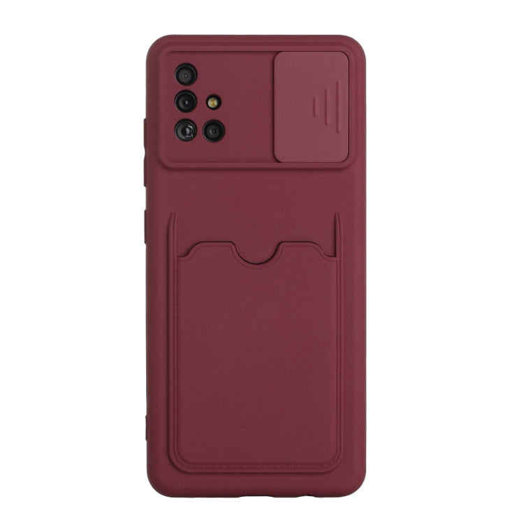 For Samsung Galaxy A51 4G Sliding Camera Cover Design TPU Protective Case with Card Slot