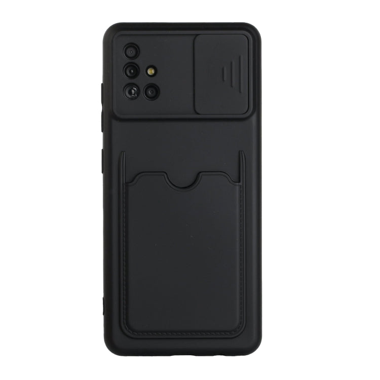 For Samsung Galaxy A51 4G Sliding Camera Cover Design TPU Protective Case with Card Slot