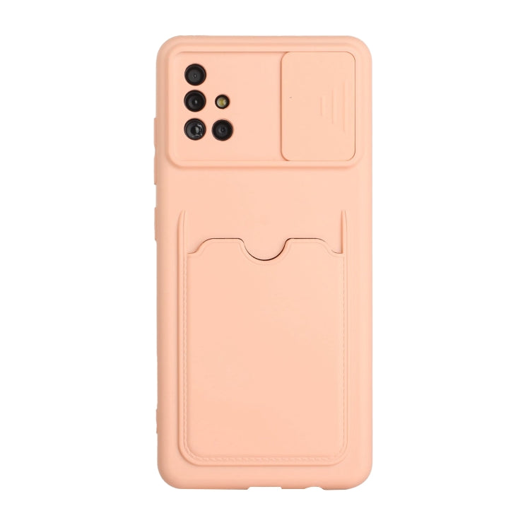 For Samsung Galaxy A51 4G Sliding Camera Cover Design TPU Protective Case with Card Slot