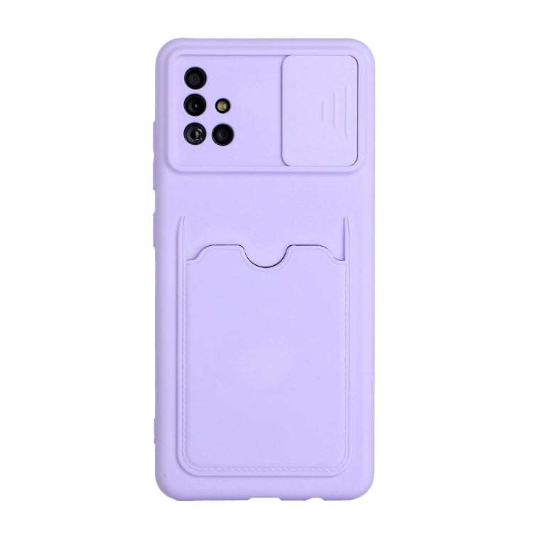 For Samsung Galaxy A51 4G Sliding Camera Cover Design TPU Protective Case with Card Slot