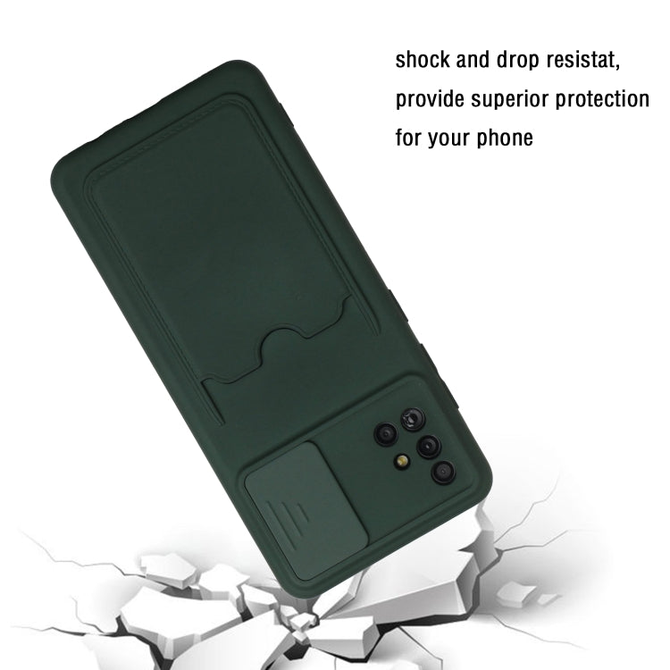 For Samsung Galaxy A51 4G Sliding Camera Cover Design TPU Protective Case with Card Slot