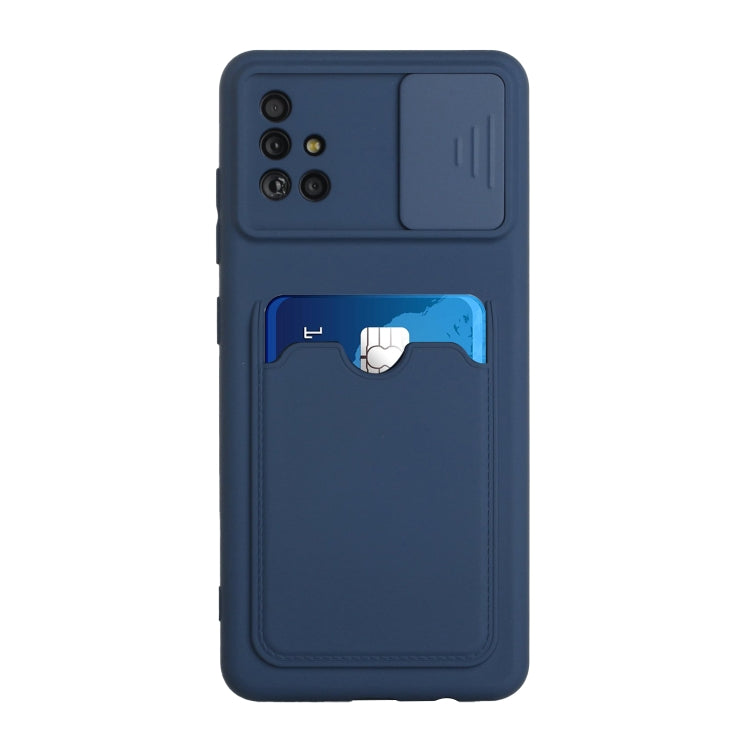 For Samsung Galaxy A51 4G Sliding Camera Cover Design TPU Protective Case with Card Slot