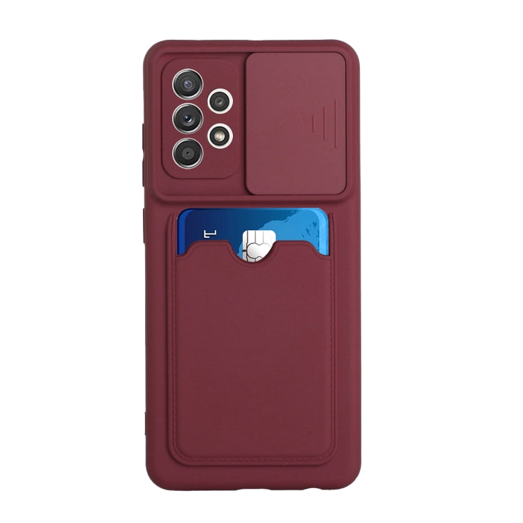 For Samsung Galaxy A52 5G / 4G Sliding Camera Cover Design TPU Protective Case with Card Slot