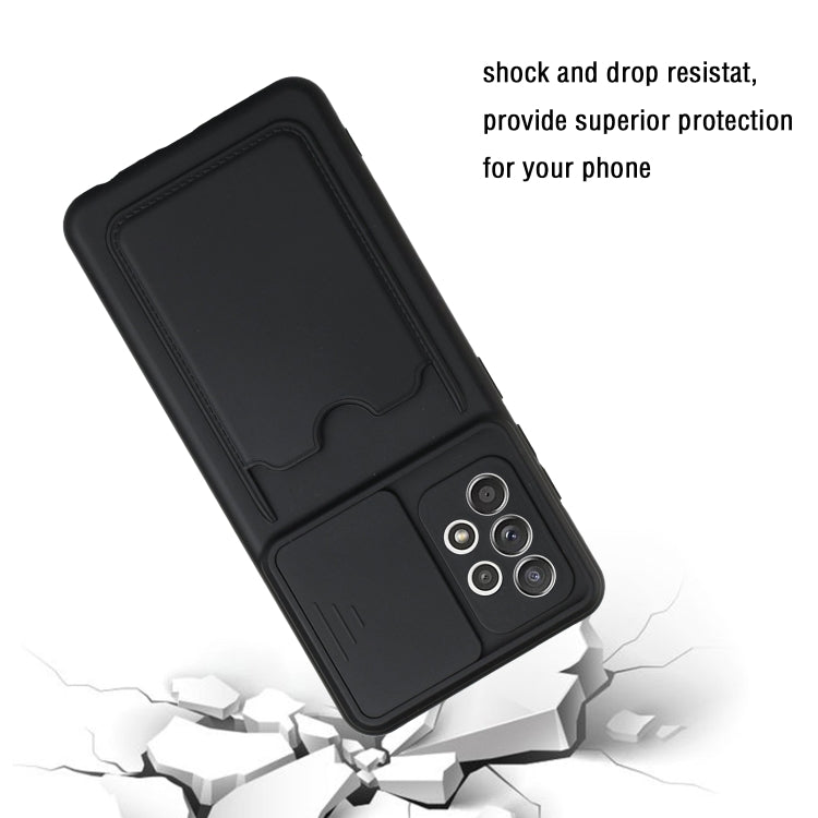For Samsung Galaxy A52 5G / 4G Sliding Camera Cover Design TPU Protective Case with Card Slot