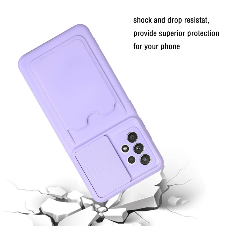For Samsung Galaxy A52 5G / 4G Sliding Camera Cover Design TPU Protective Case with Card Slot