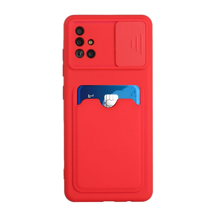 For Samsung Galaxy A71 4G Sliding Camera Cover Design TPU Protective Case with Card Slot