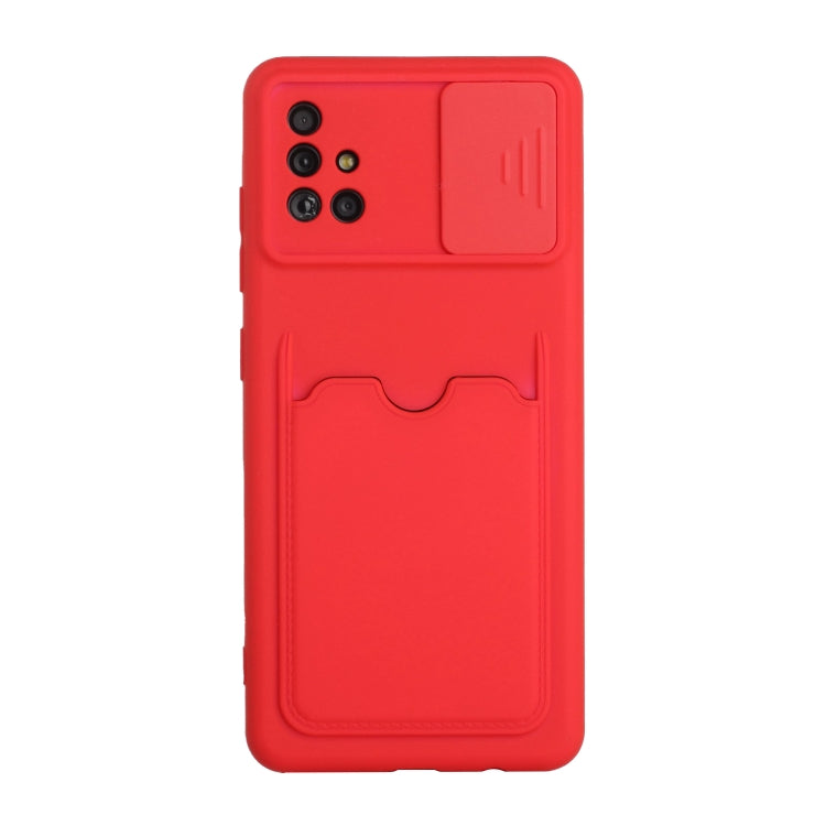 For Samsung Galaxy A71 4G Sliding Camera Cover Design TPU Protective Case with Card Slot