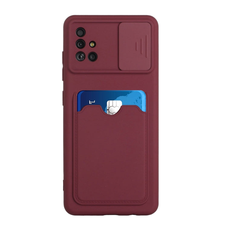 For Samsung Galaxy A71 4G Sliding Camera Cover Design TPU Protective Case with Card Slot