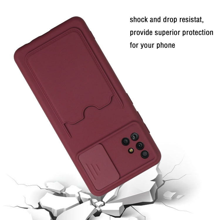 For Samsung Galaxy A71 4G Sliding Camera Cover Design TPU Protective Case with Card Slot