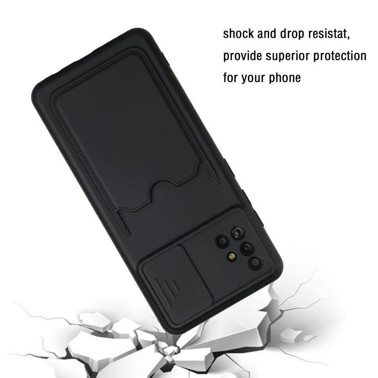 For Samsung Galaxy A71 4G Sliding Camera Cover Design TPU Protective Case with Card Slot