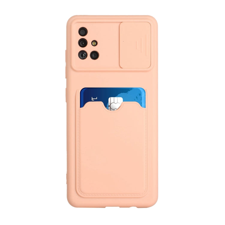 For Samsung Galaxy A71 4G Sliding Camera Cover Design TPU Protective Case with Card Slot