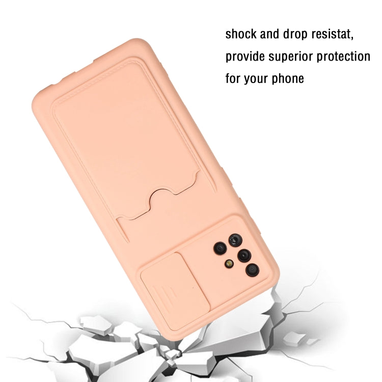 For Samsung Galaxy A71 4G Sliding Camera Cover Design TPU Protective Case with Card Slot