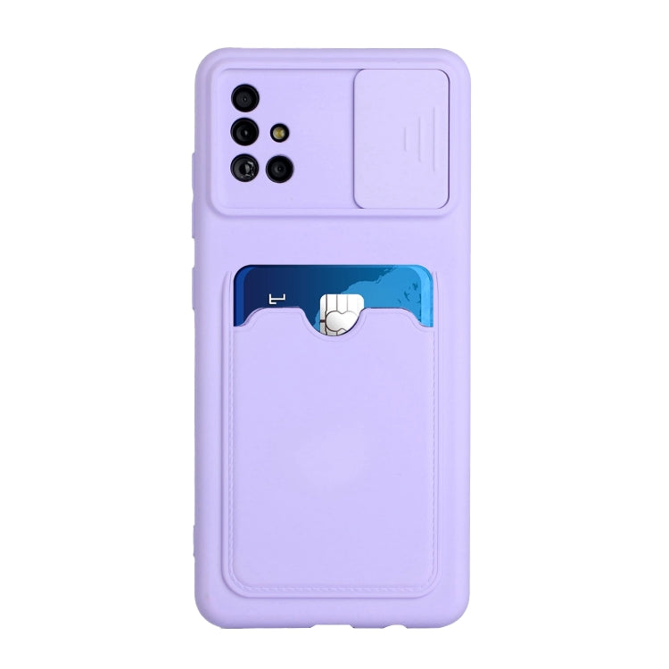 For Samsung Galaxy A71 4G Sliding Camera Cover Design TPU Protective Case with Card Slot