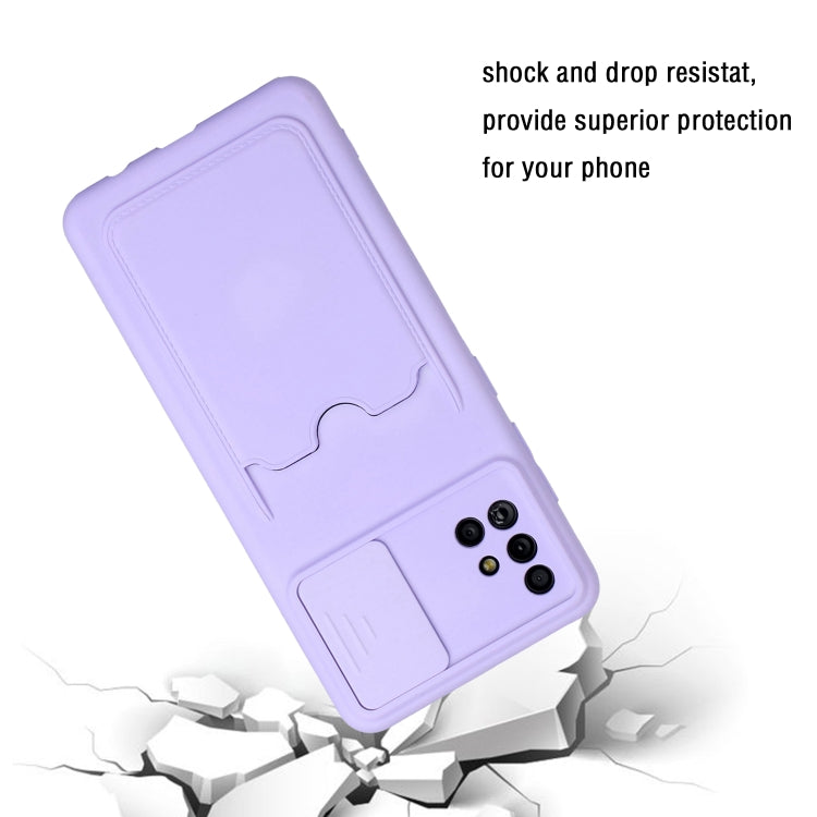 For Samsung Galaxy A71 4G Sliding Camera Cover Design TPU Protective Case with Card Slot