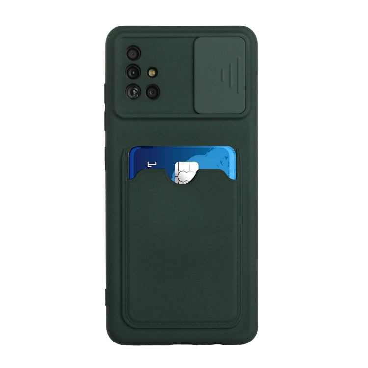 For Samsung Galaxy A71 4G Sliding Camera Cover Design TPU Protective Case with Card Slot