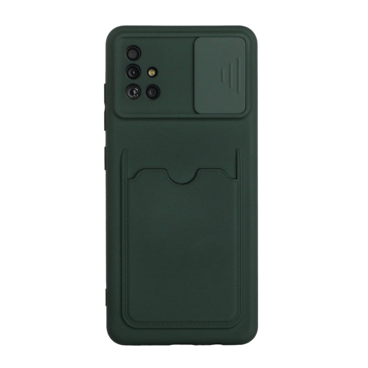For Samsung Galaxy A71 4G Sliding Camera Cover Design TPU Protective Case with Card Slot