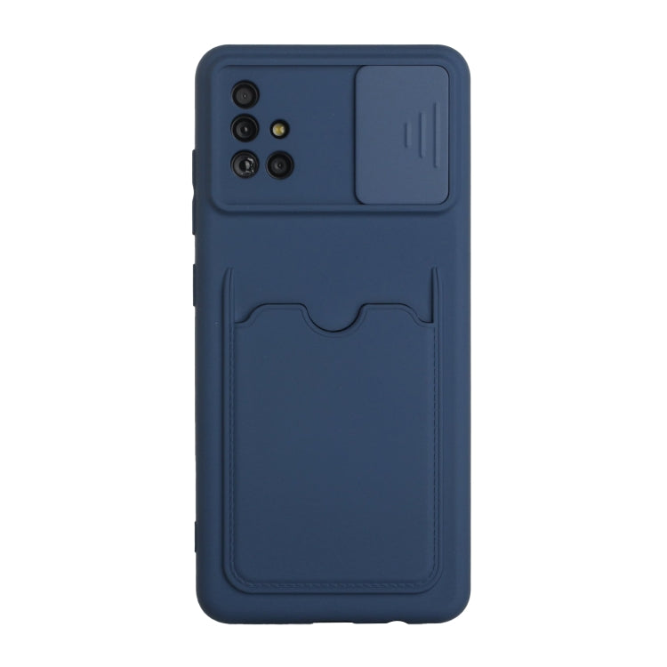 For Samsung Galaxy A71 4G Sliding Camera Cover Design TPU Protective Case with Card Slot