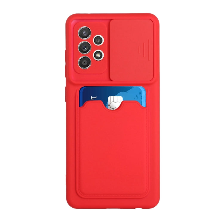 For Samsung Galaxy A72 5G / 4G Sliding Camera Cover Design TPU Protective Case with Card Slot