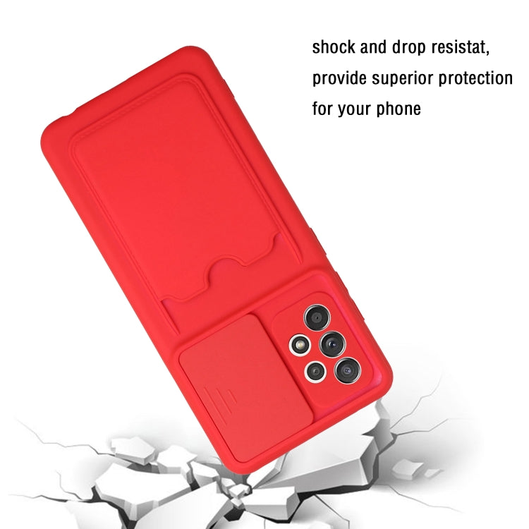 For Samsung Galaxy A72 5G / 4G Sliding Camera Cover Design TPU Protective Case with Card Slot