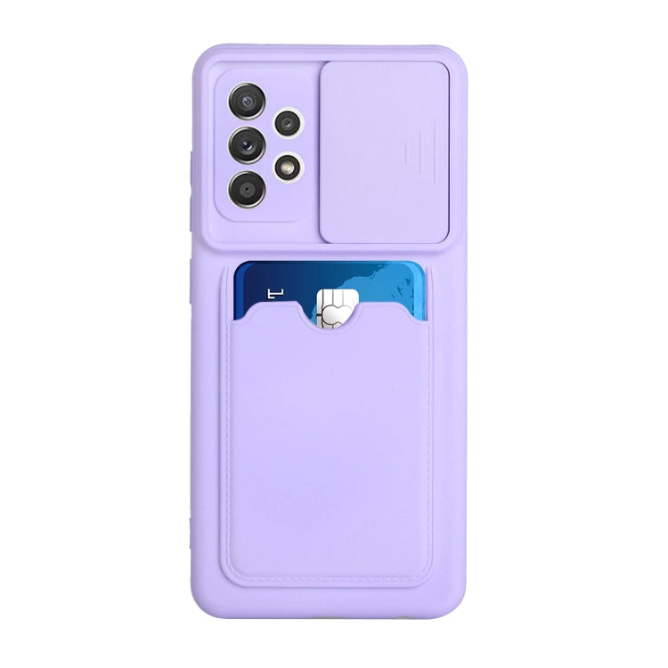For Samsung Galaxy A72 5G / 4G Sliding Camera Cover Design TPU Protective Case with Card Slot