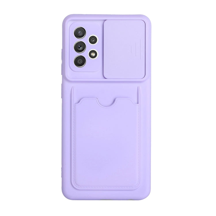 For Samsung Galaxy A72 5G / 4G Sliding Camera Cover Design TPU Protective Case with Card Slot