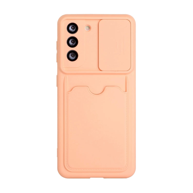 For Samsung Galaxy S21 5G Sliding Camera Cover Design TPU Protective Case with Card Slot