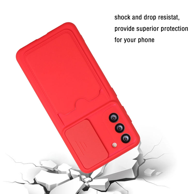 For Samsung Galaxy S21+ 5G Sliding Camera Cover Design TPU Protective Case with Card Slot