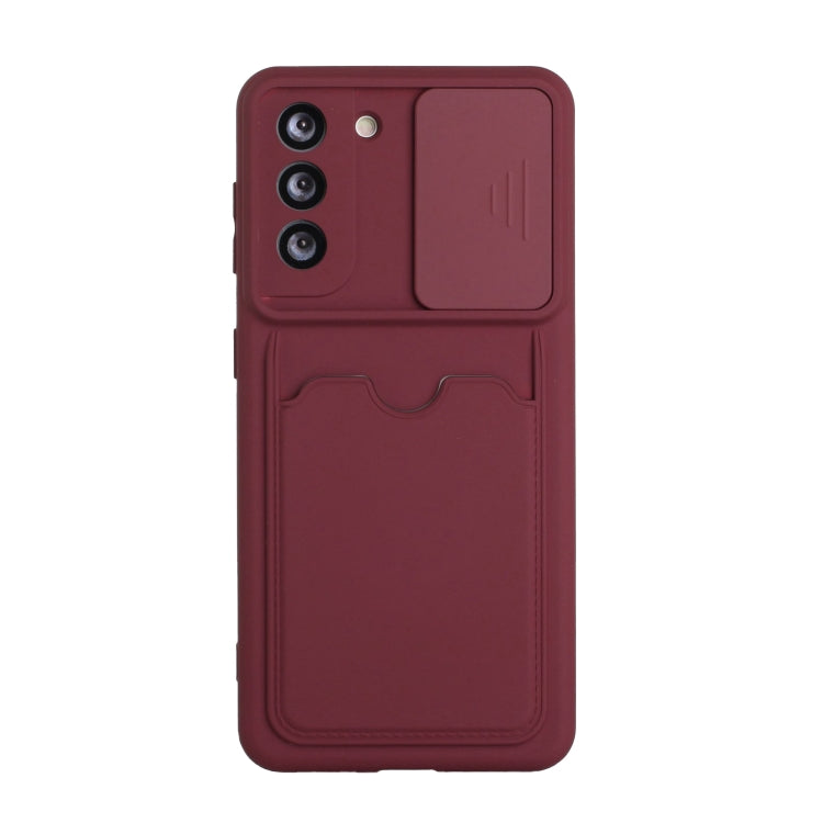 For Samsung Galaxy S21+ 5G Sliding Camera Cover Design TPU Protective Case with Card Slot