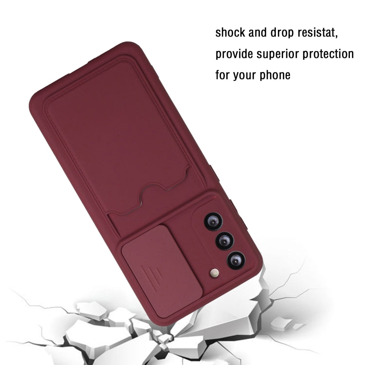 For Samsung Galaxy S21+ 5G Sliding Camera Cover Design TPU Protective Case with Card Slot