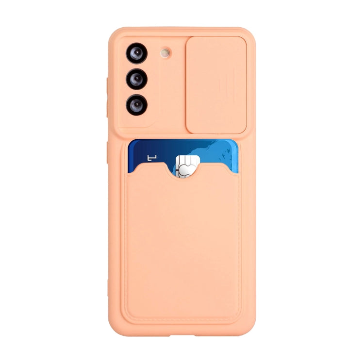 For Samsung Galaxy S21+ 5G Sliding Camera Cover Design TPU Protective Case with Card Slot