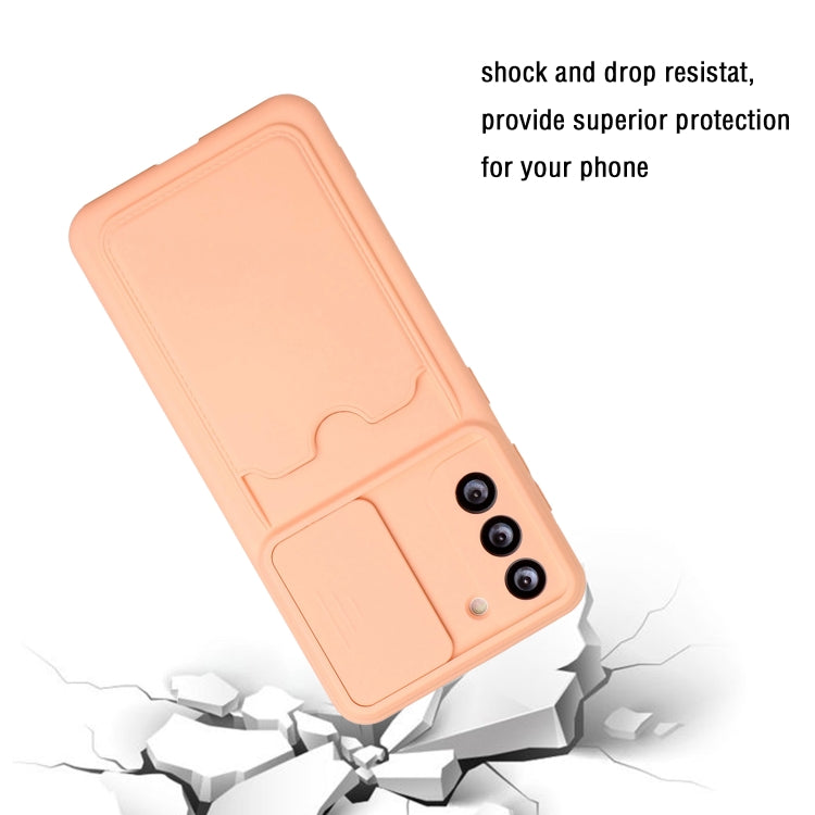 For Samsung Galaxy S21+ 5G Sliding Camera Cover Design TPU Protective Case with Card Slot