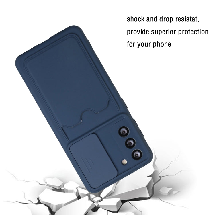 For Samsung Galaxy S21+ 5G Sliding Camera Cover Design TPU Protective Case with Card Slot